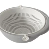 Simple household kitchen double-layer vegetable washing and draining basket, simple living room fruit washing thickened water filter basin, fruit platter Item Picture